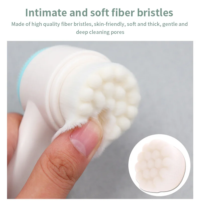 Face Cleaning Massage Brushes Face Wash Product Skin Care Tool Double Side Silicone 3D Face Cleansing Brush Portable