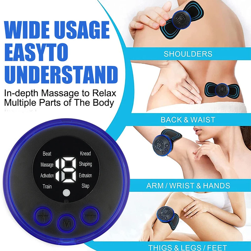 Electric Neck Massager EMS Muscle Massage Stimulator Instrument Back Cervical Calf Patches Pain Joints Low Frequency Massager