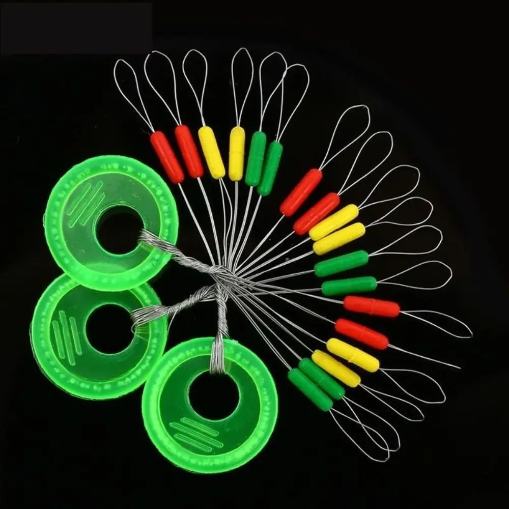 600pcs 100 Groups Float Rubber Stopper Fishing Bobber Stopper Float Oval Bean Space Fishing Line Tackle Accessories