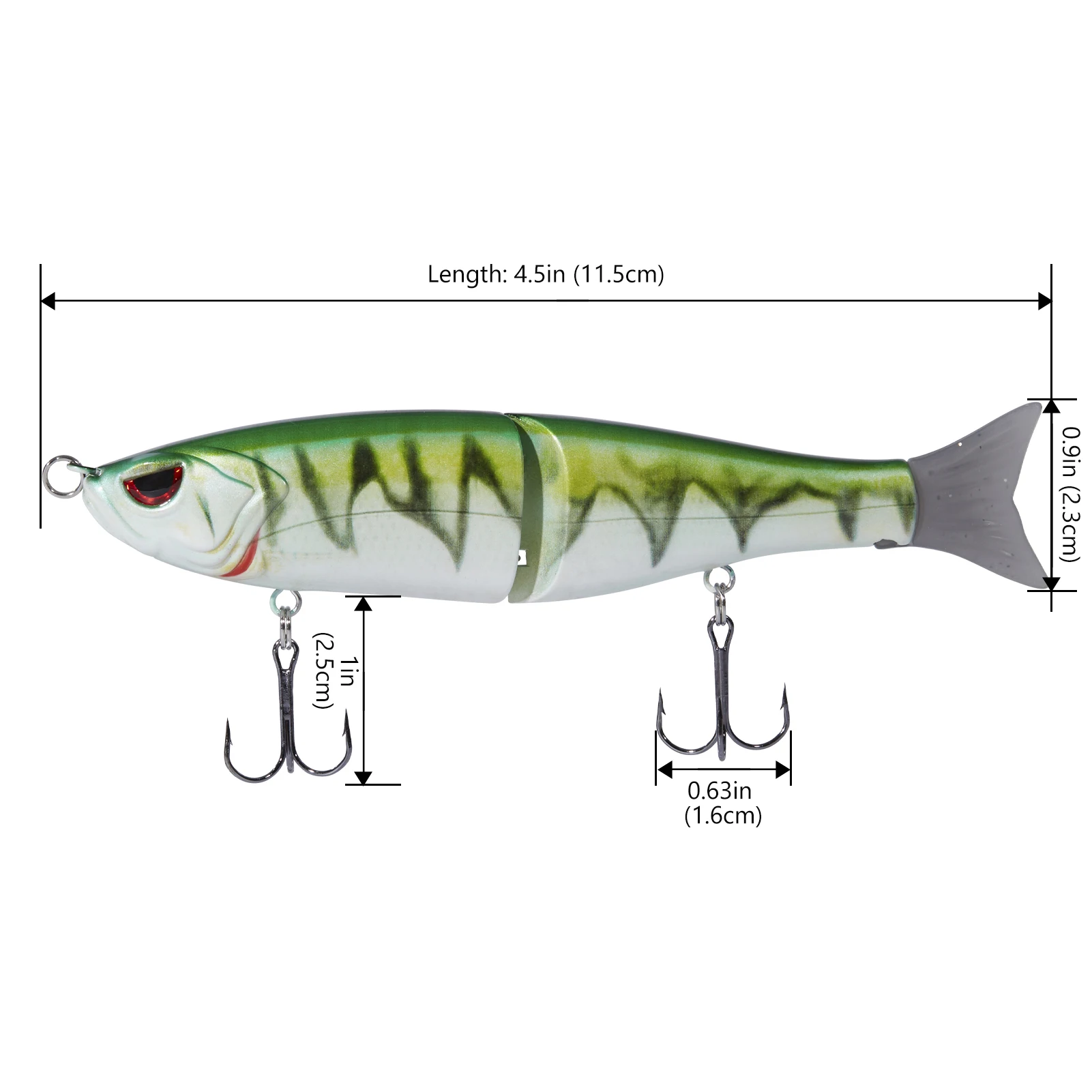 Bassdash Glide Baits for Pike Salmon Trout Topwater Single-Jointed Swimbait Bass Fishing Lure 11.43cm/18.5g 17.78cm/62.5g