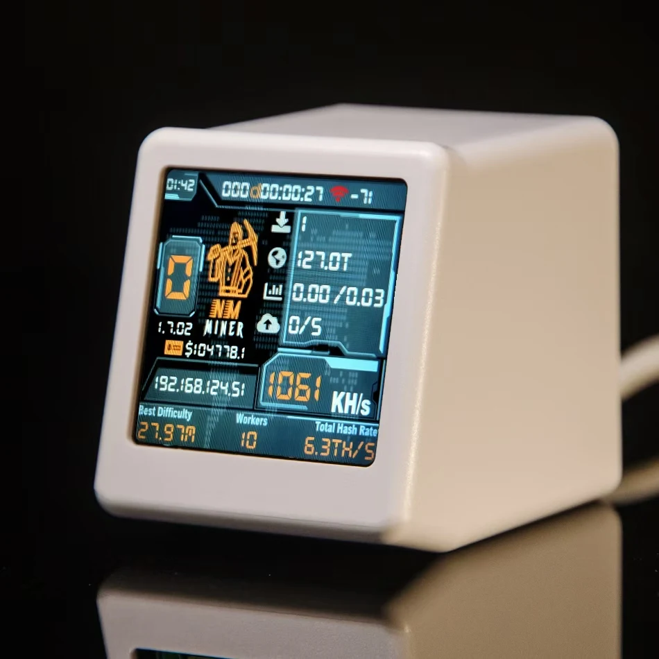 NMMiner Smart TV ESP32 BTC Solo Lottery Low Power Consumption Hashrate 1060KH/s for Computer Nerd Gift Home Desktop Clock
