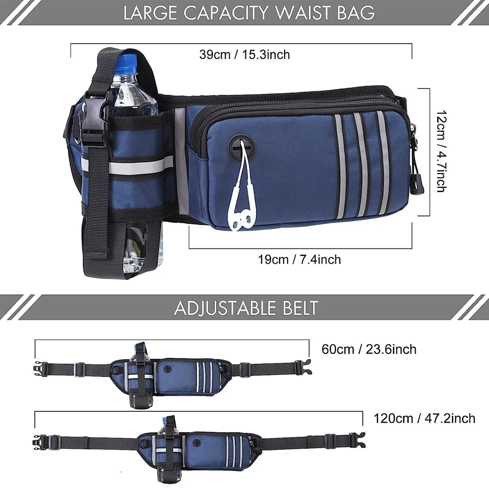 Bungee Waist Leash for Dog, Walking Running Belt for Medium & Large Dogs, Fanny Pack for Walker Training Hiking Jogging
