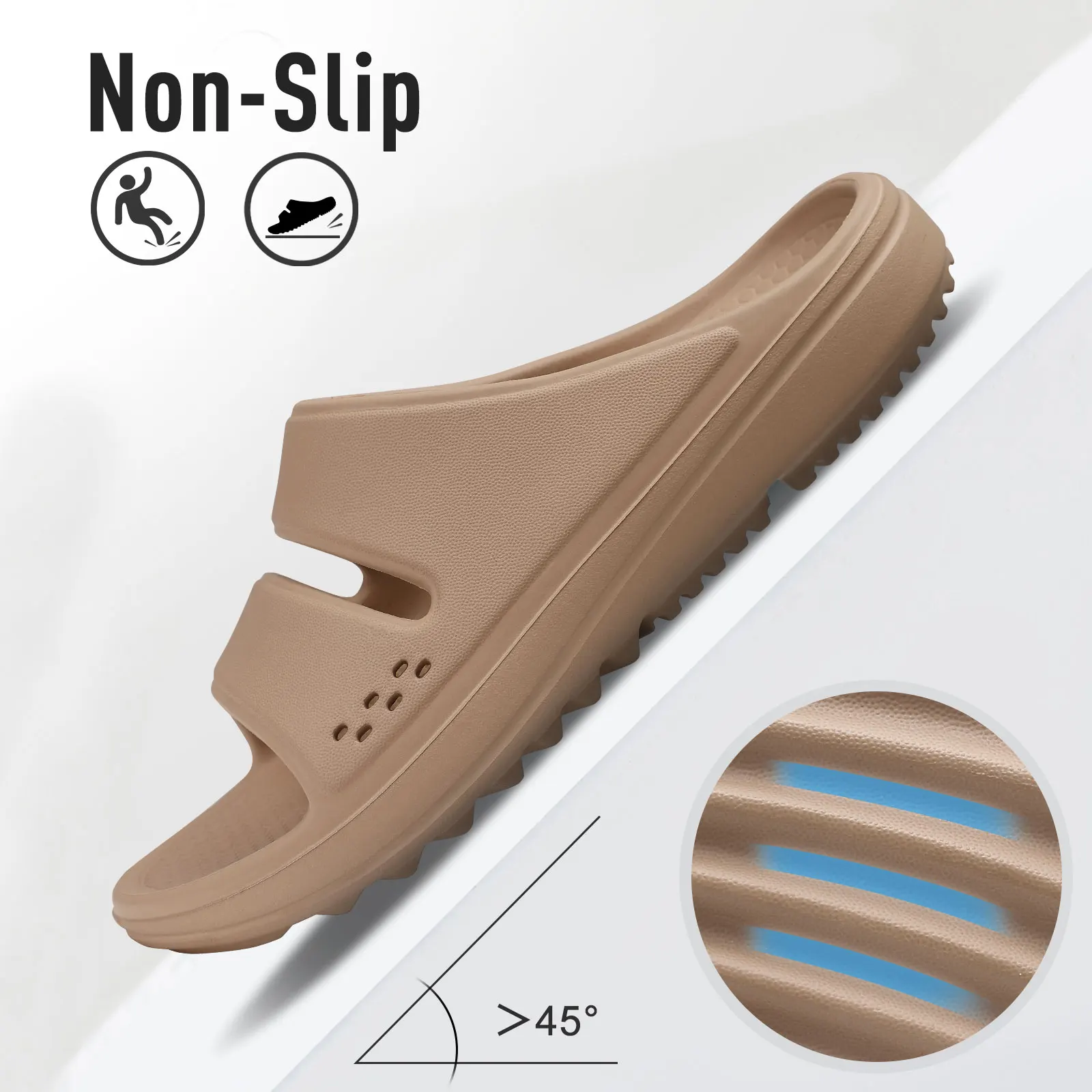 Kidmi Women Flat Sandals Women Slippers Outdoor Non-slip House Slippers Unisex Beach Slides Orthopedic Breath Soft Slippers