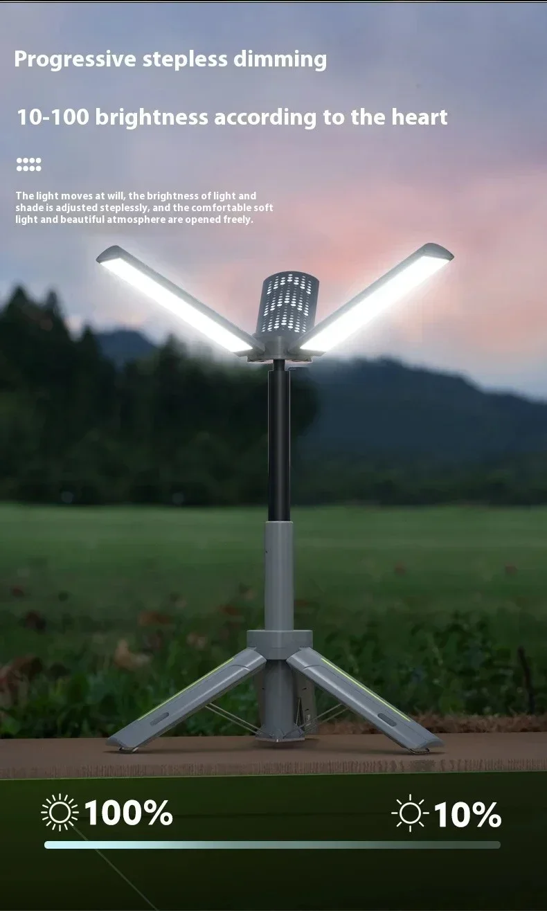 1000 LM Retractable Camping Lamp Portable 8000mAH Rechargeable Work Light Hiking Fishing Flashlight Outdoor Emergency Lanterns