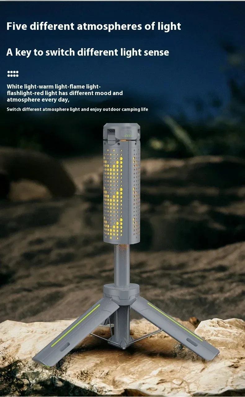 1000 LM Retractable Camping Lamp Portable 8000mAH Rechargeable Work Light Hiking Fishing Flashlight Outdoor Emergency Lanterns