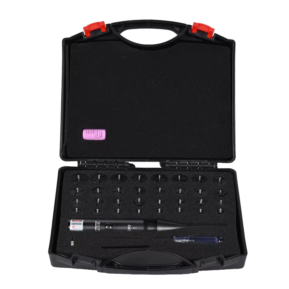 WestHunter Laser Bore Sight Kit with 32 Adapters 0.17 to 12GA Red or Green Bright Bore Sighter Laser with Button Switch