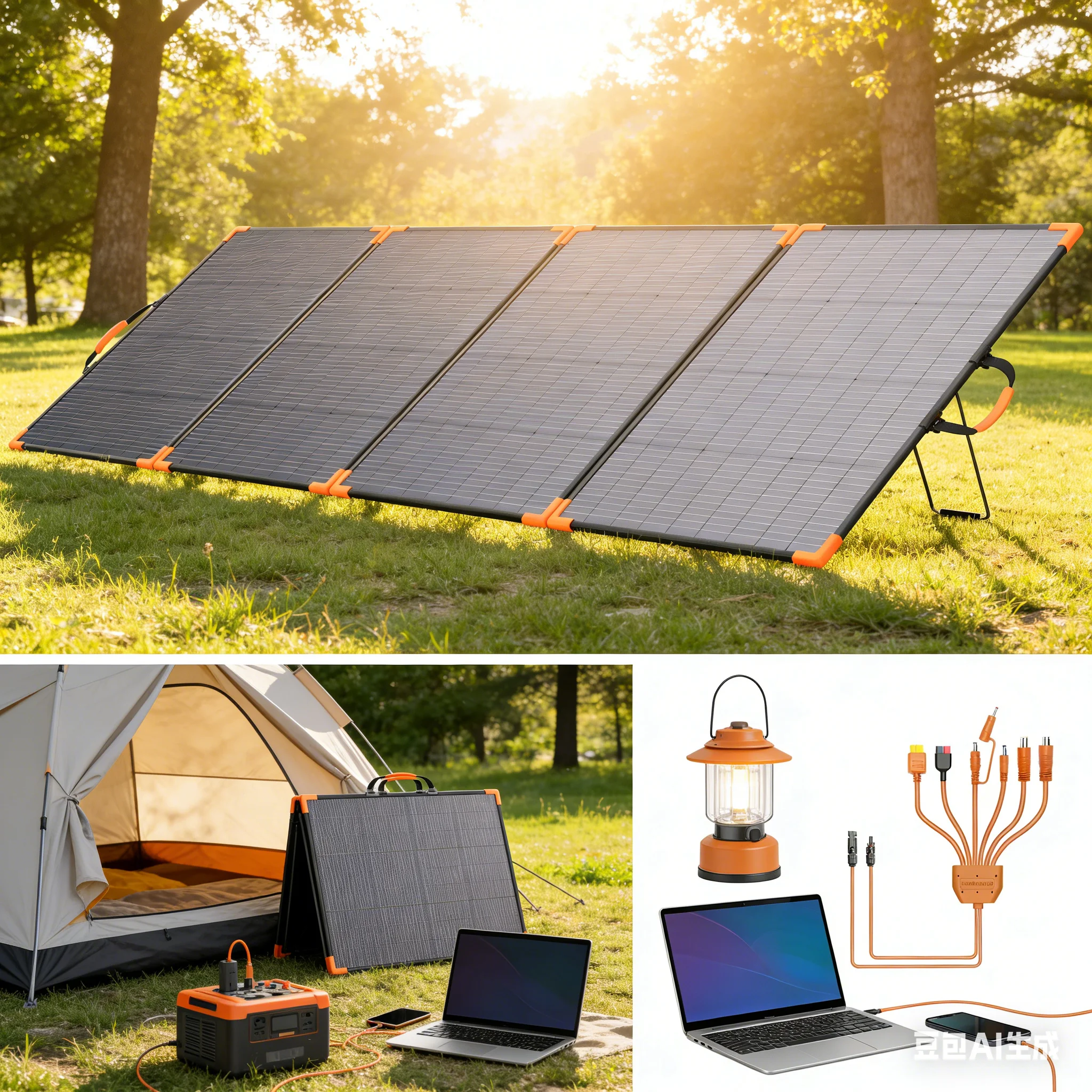Bifacial Solar Panel Balkonkraftwerk100W/200W/400W 20V/40V Portable Foldable Solar Charger Generator Camping RV Boat Emergency