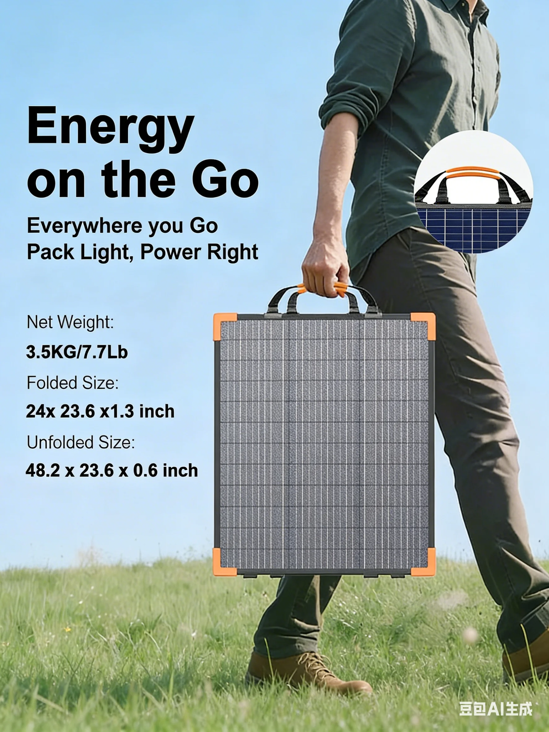 Bifacial Solar Panel Balkonkraftwerk100W/200W/400W 20V/40V Portable Foldable Solar Charger Generator Camping RV Boat Emergency