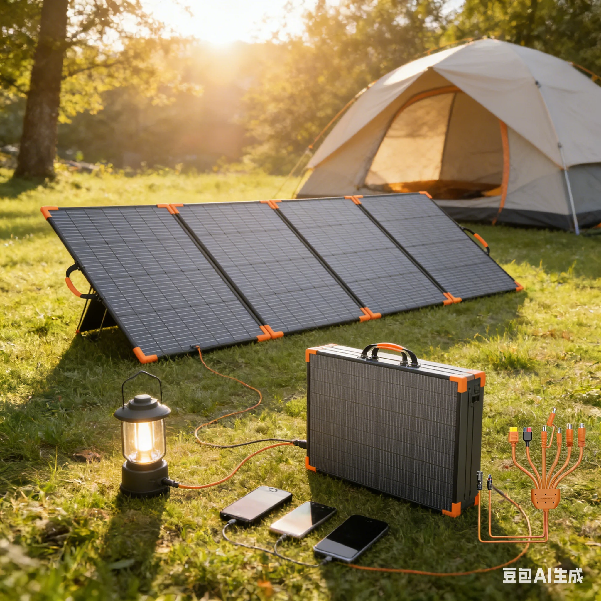 Bifacial Solar Panel Balkonkraftwerk100W/200W/400W 20V/40V Portable Foldable Solar Charger Generator Camping RV Boat Emergency