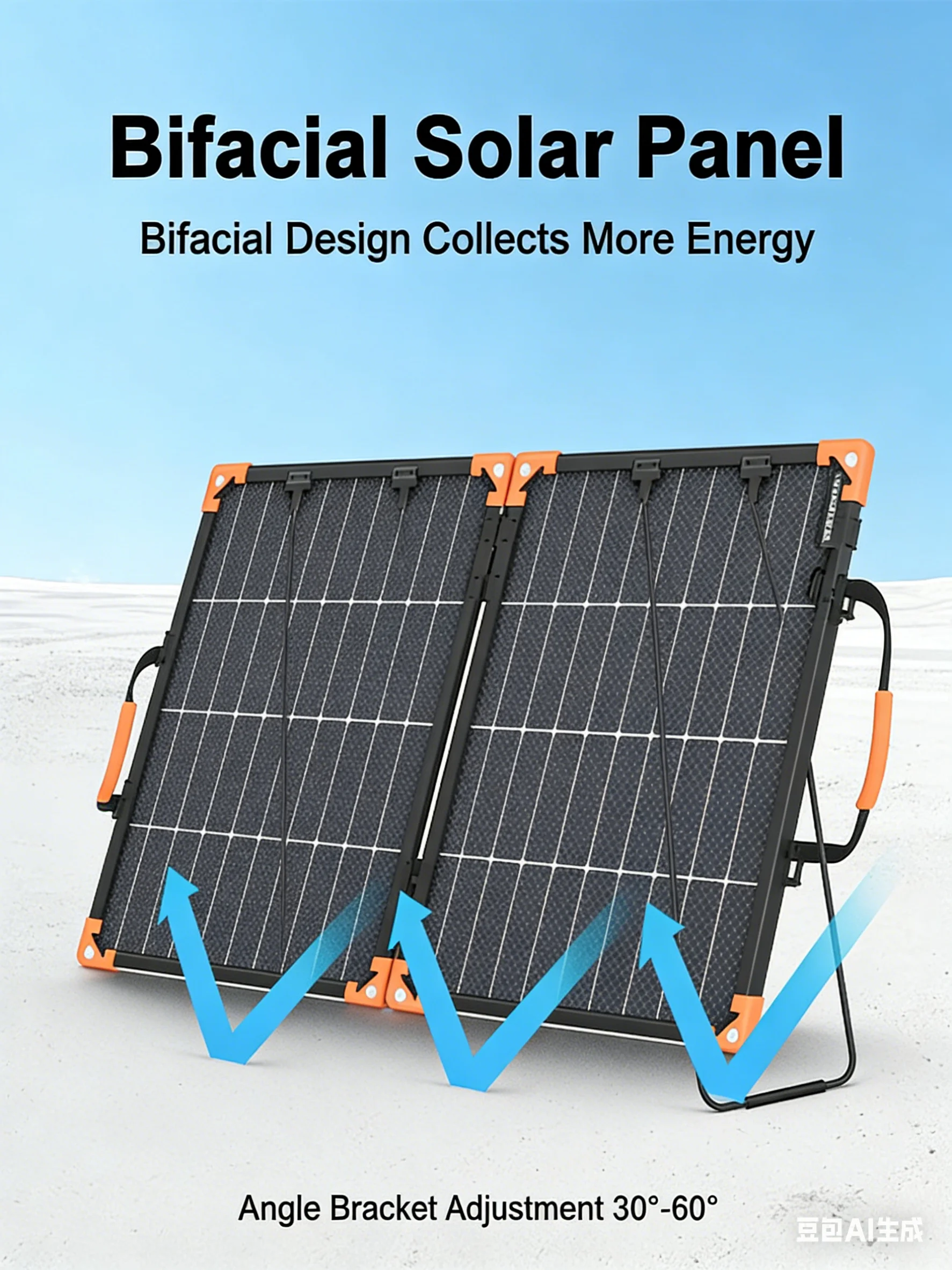 Bifacial Solar Panel Balkonkraftwerk100W/200W/400W 20V/40V Portable Foldable Solar Charger Generator Camping RV Boat Emergency