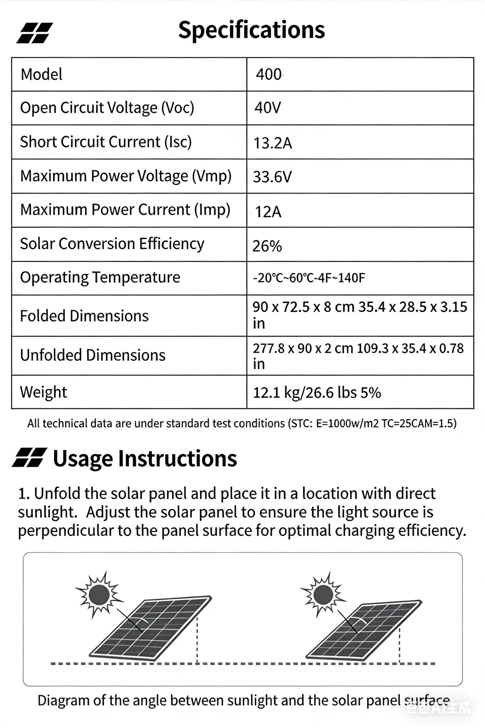 Bifacial Solar Panel Balkonkraftwerk100W/200W/400W 20V/40V Portable Foldable Solar Charger Generator Camping RV Boat Emergency