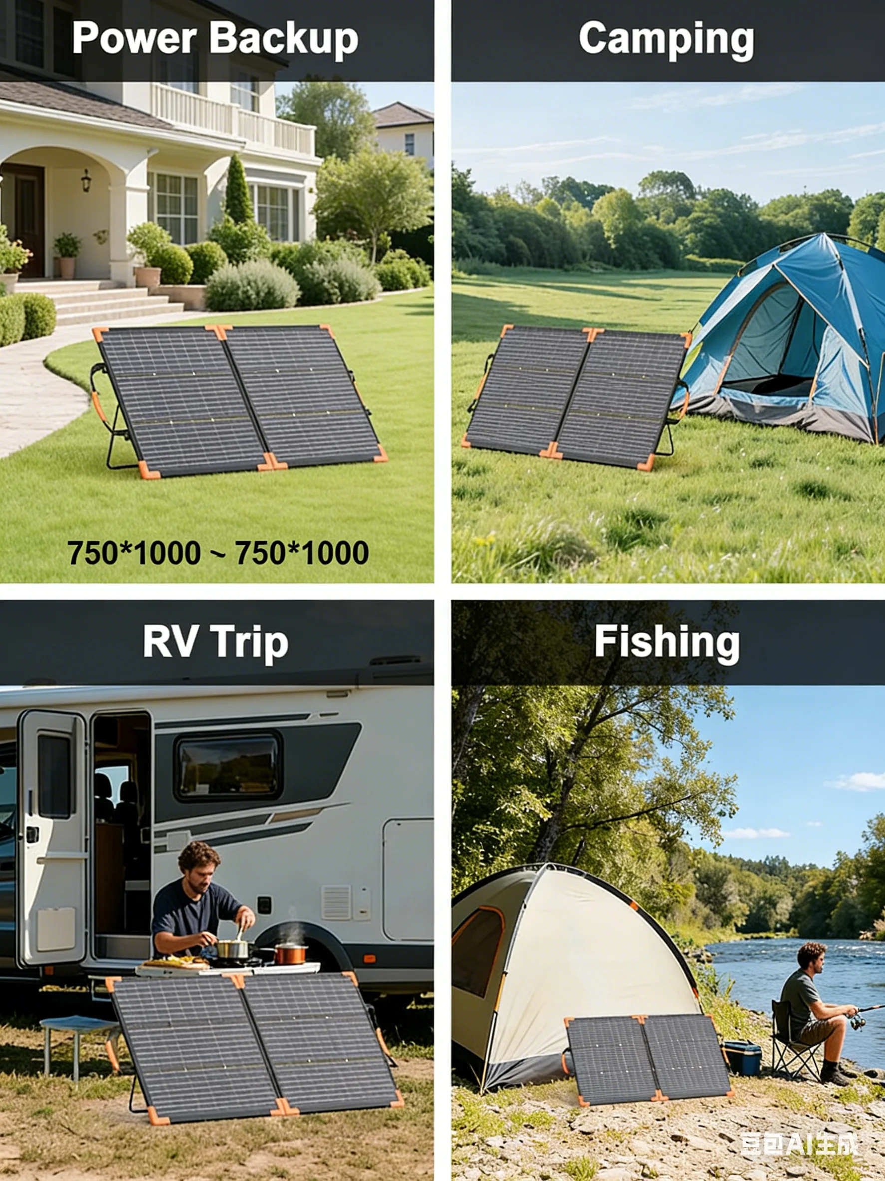 Bifacial Solar Panel Balkonkraftwerk100W/200W/400W 20V/40V Portable Foldable Solar Charger Generator Camping RV Boat Emergency