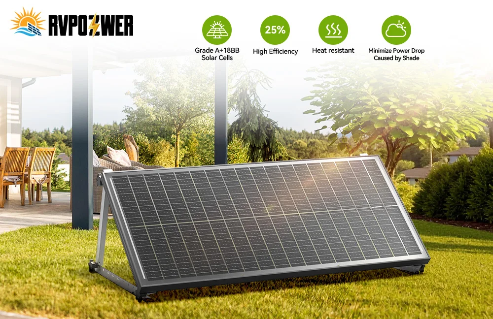 Rvpozwer 12.8V 400W/200W/100W Monocrystalline Solar Panel 18BB N-Type High Efficiency PV Power for Off-Grid Yard Roof Garden