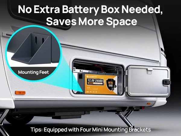 ECO-WORTHY 2Pack 12V 280Ah Metal Case LiFePO4 Battery w/Bluetooth & Low Temp Cutoff - Built-in 200A BMS - Deep Cycle for Camper, Traile