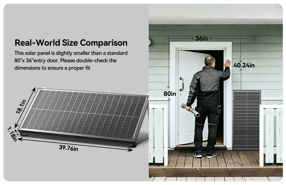 Rvpozwer 12V 400W/200W/100W Bifacial Solar Panel Monocrystalline 25.5% High-Efficiency 18BB Cells PV Power Home Rooftop Camping