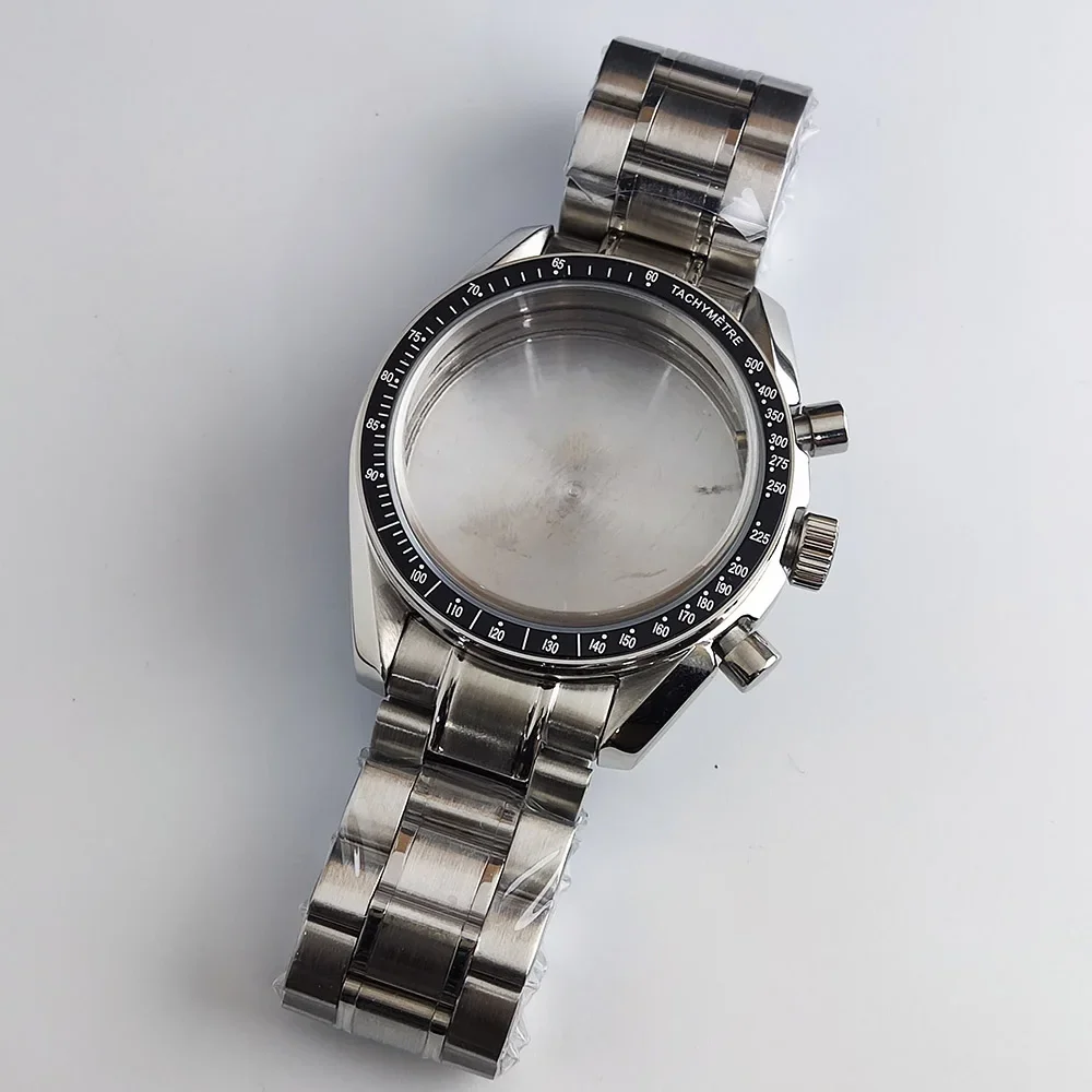 39.7mm Men's Stainless Steel Case Moon Back Cover Case Fits VK63 64 Movement Case Watch Accessories Fit 20mm Strap Function