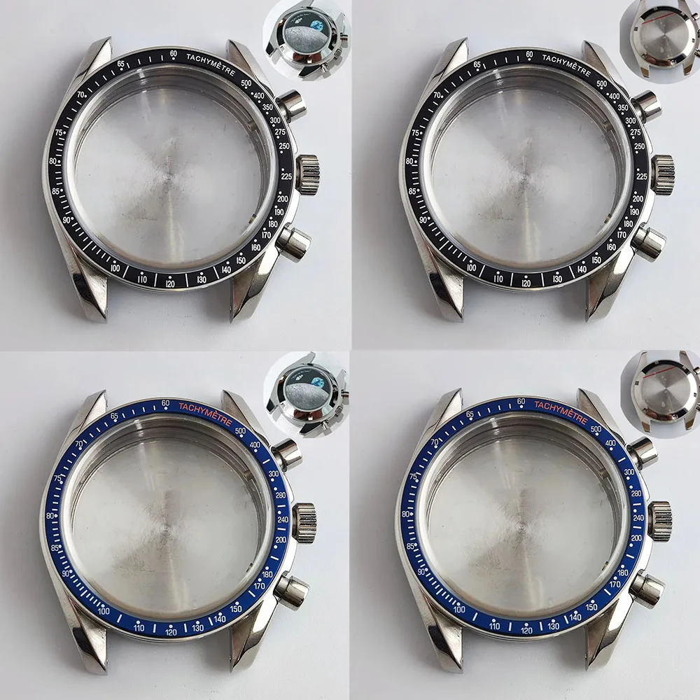 39.7mm Men's Stainless Steel Case Moon Back Cover Case Fits VK63 64 Movement Case Watch Accessories Fit 20mm Strap Function