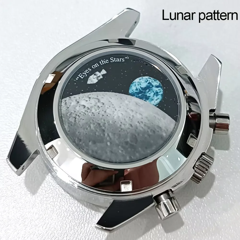 39.7mm Men's Stainless Steel Case Moon Back Cover Case Fits VK63 64 Movement Case Watch Accessories Fit 20mm Strap Function