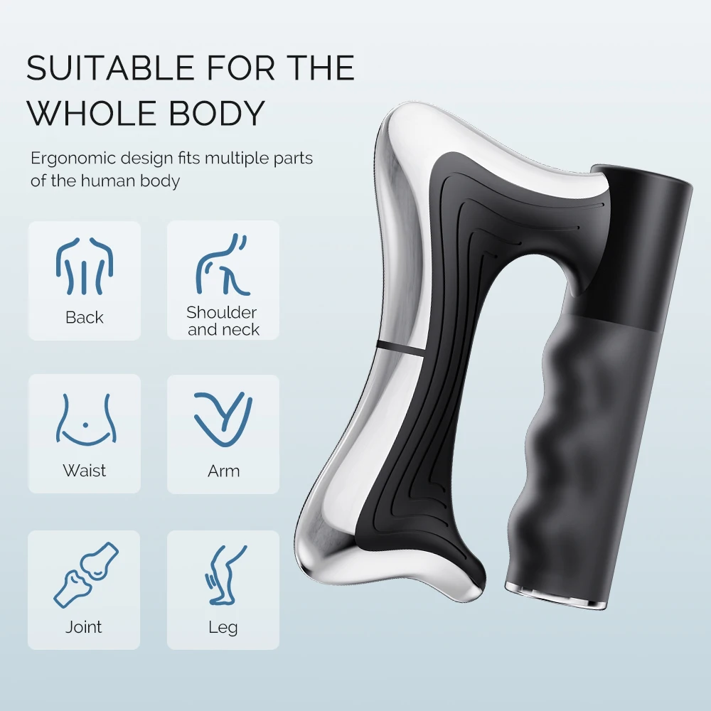 Electric Fascia Scraper Muscle Massager Portable Deep Tissue Vibration Massage Tool Muscle Relaxation Device for Back Neck Shoulder Legs