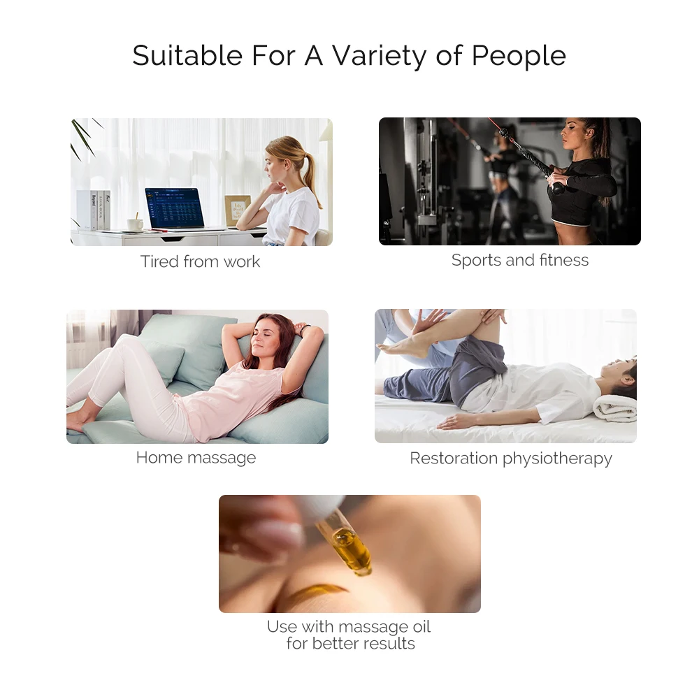 Electric Fascia Scraper Muscle Massager Portable Deep Tissue Vibration Massage Tool Muscle Relaxation Device for Back Neck Shoulder Legs