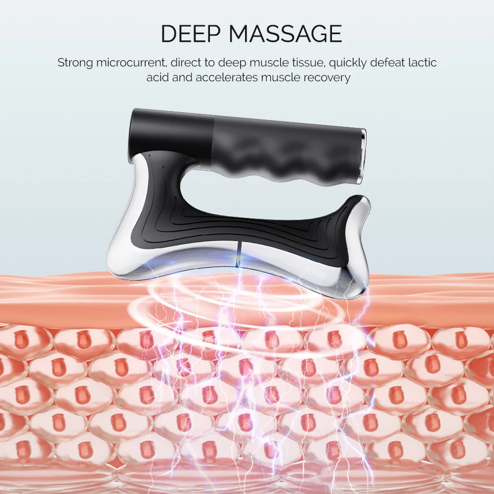 Electric Fascia Scraper Muscle Massager Portable Deep Tissue Vibration Massage Tool Muscle Relaxation Device for Back Neck Shoulder Legs