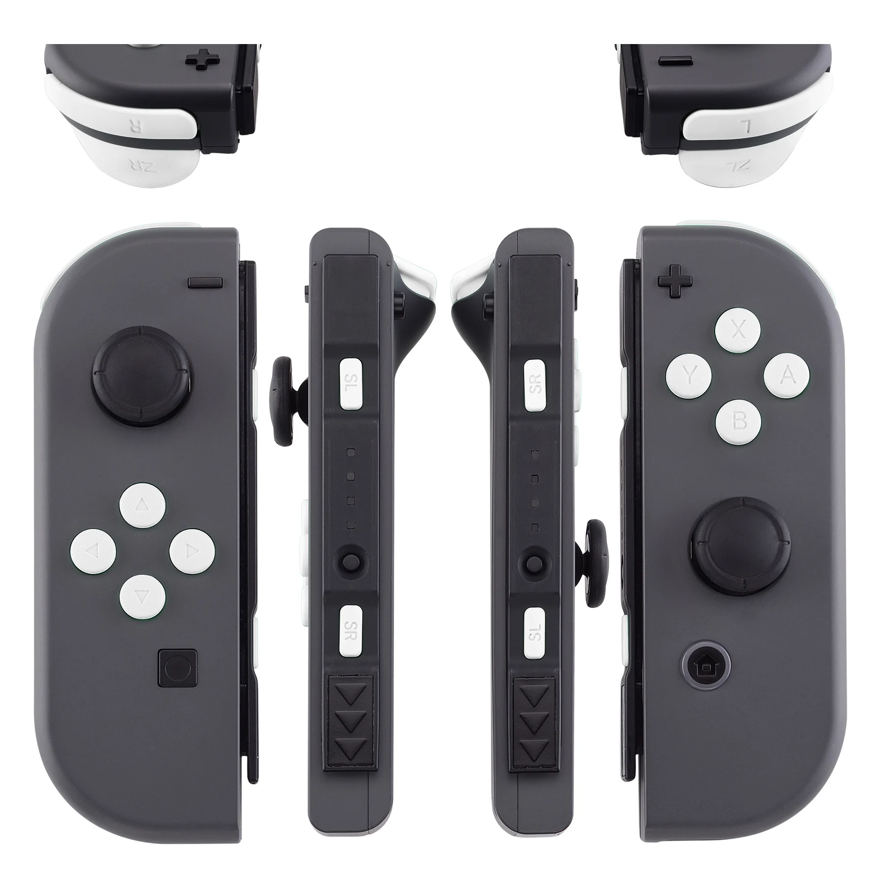 eXtremeRate Full Set Buttons with Tools for NS Switch & OLED JoyCon, Soft Touch ABXY SR SL L R ZR ZL Trigger - White