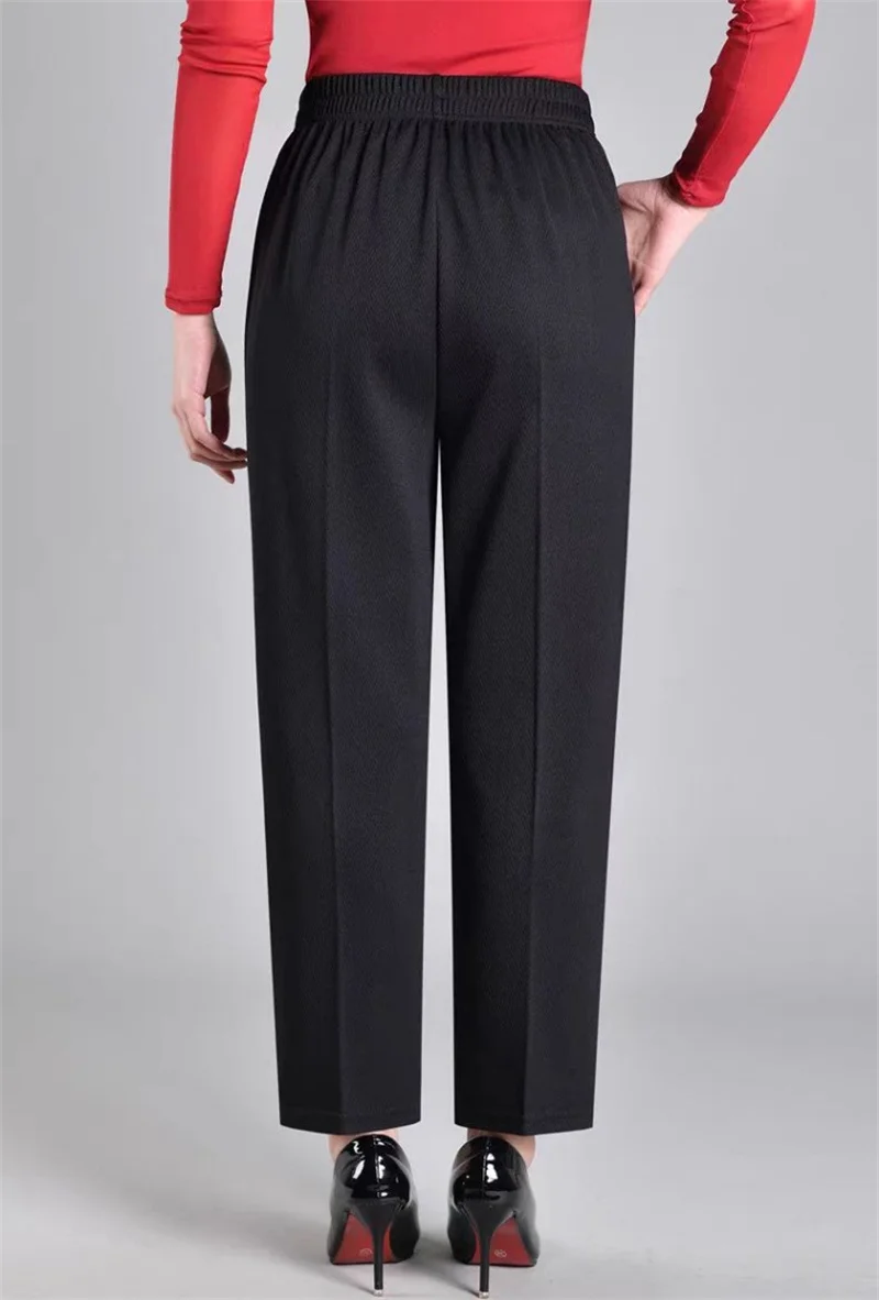 5XL 6XL 7XL 8XL Women Summer Pants 2026 New Elastic High Waist Casual Ninth Pants Middle-aged Elderly Female Straight Mom Pants