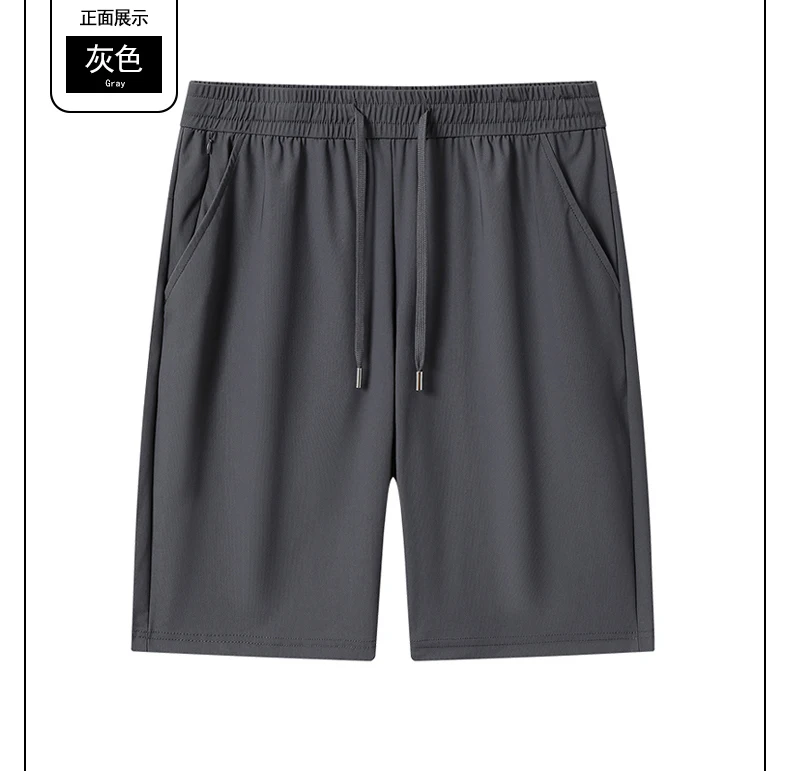 Big Size 9XL Men's Ice Silk Shorts Knee Length Bermuda Male Plus Large Quick Dry Sport Cool Elastic Summer Light Golf Sweatshort