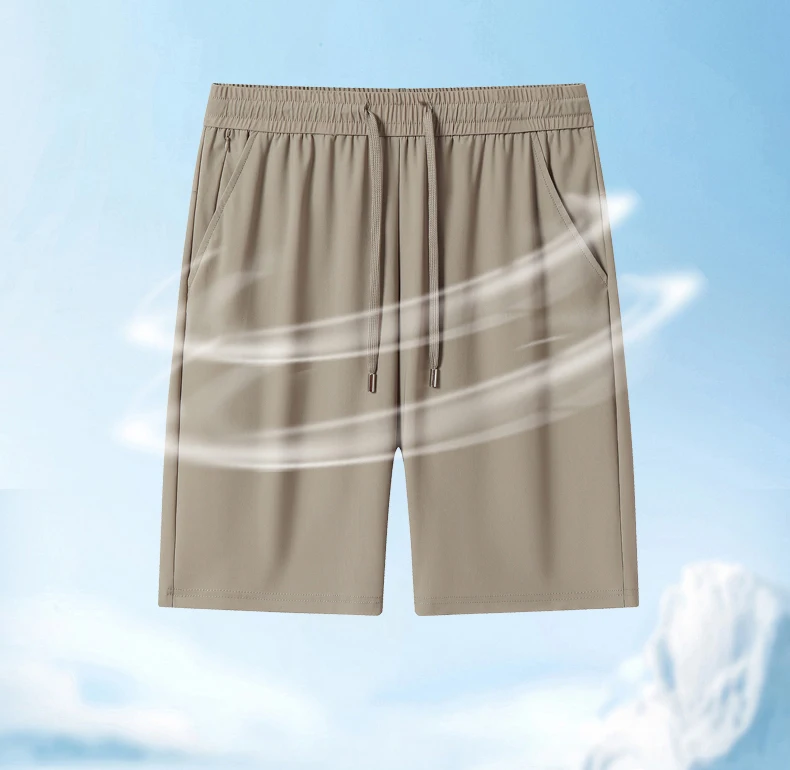 Big Size 9XL Men's Ice Silk Shorts Knee Length Bermuda Male Plus Large Quick Dry Sport Cool Elastic Summer Light Golf Sweatshort
