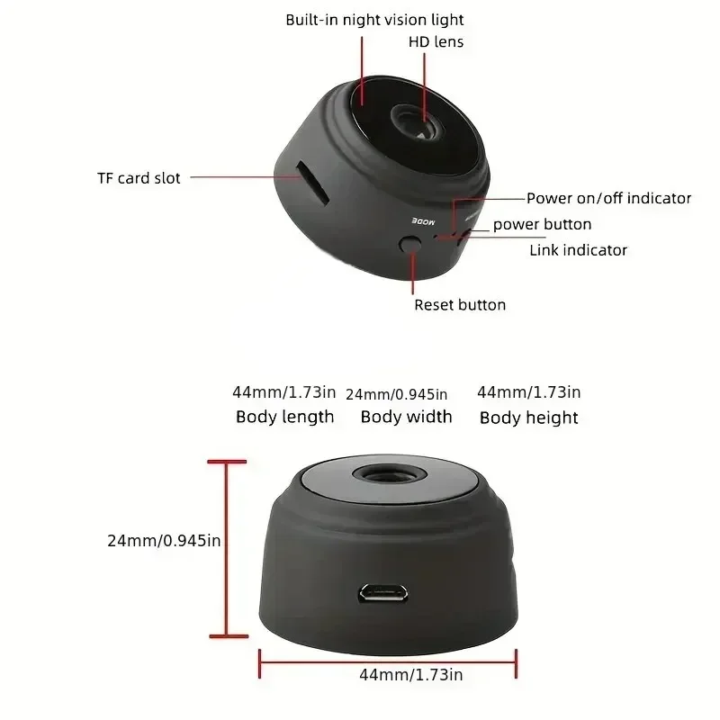 Lenovo A9 1080P Wifi Mini Camera Security Monitoring Wireless Remote Night Vision Video Surveillance Smart DV Cam HD Camera