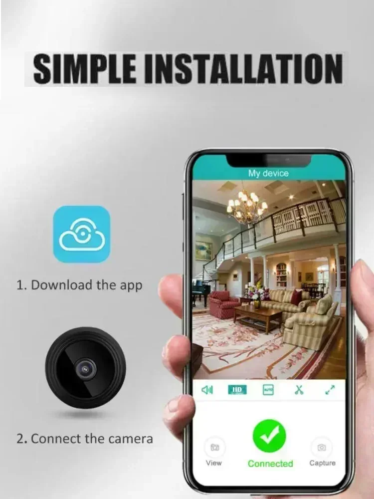 Lenovo A9 1080P Wifi Mini Camera Security Monitoring Wireless Remote Night Vision Video Surveillance Smart DV Cam HD Camera