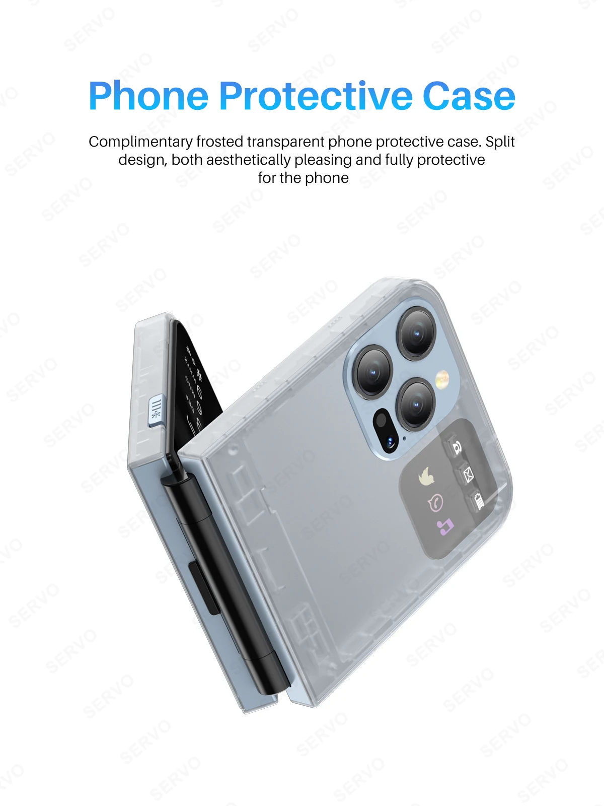 SERVO A50 PRO Foldable Mobile Phone Auto FM Radio Call Record Speed Dial Magic Voice Dual SIM GSM Unlocked Cellphone 2.4" Type-C