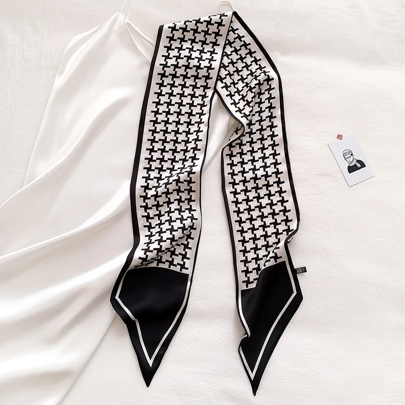 Long Neckerchief Skinny Hair Ribbons Scarf Women Fashion Headbands Neck Scarfs Printed Hairband Cute Bag Scarves Female 13x150cm