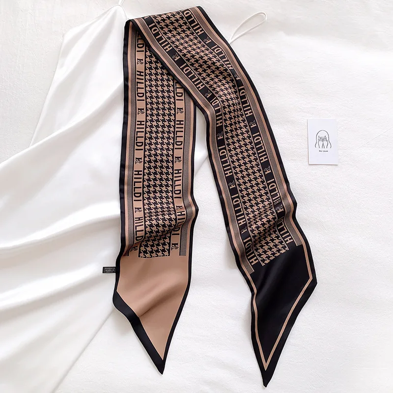 Long Neckerchief Skinny Hair Ribbons Scarf Women Fashion Headbands Neck Scarfs Printed Hairband Cute Bag Scarves Female 13x150cm