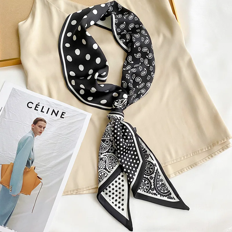 Long Neckerchief Skinny Hair Ribbons Scarf Women Fashion Headbands Neck Scarfs Printed Hairband Cute Bag Scarves Female 13x150cm