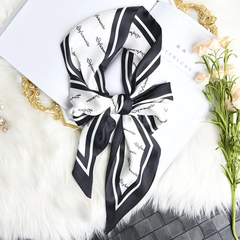 Long Neckerchief Skinny Hair Ribbons Scarf Women Fashion Headbands Neck Scarfs Printed Hairband Cute Bag Scarves Female 13x150cm