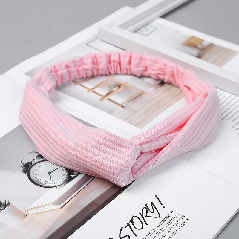 Vintage Suede Soft Cross Knot Elastic Headband for Women Girls Summer Soild Color Turban Bandanas Hair Bands Hair Accessories