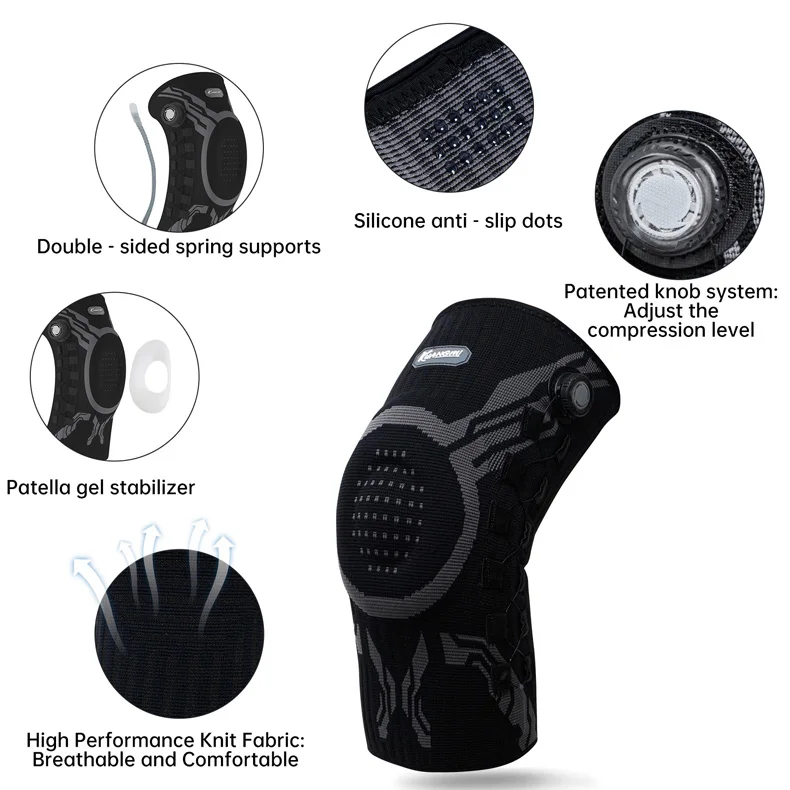 Kuangmi Professional Knee Brace Support for Pain Relief, Joint Recovery and Sports