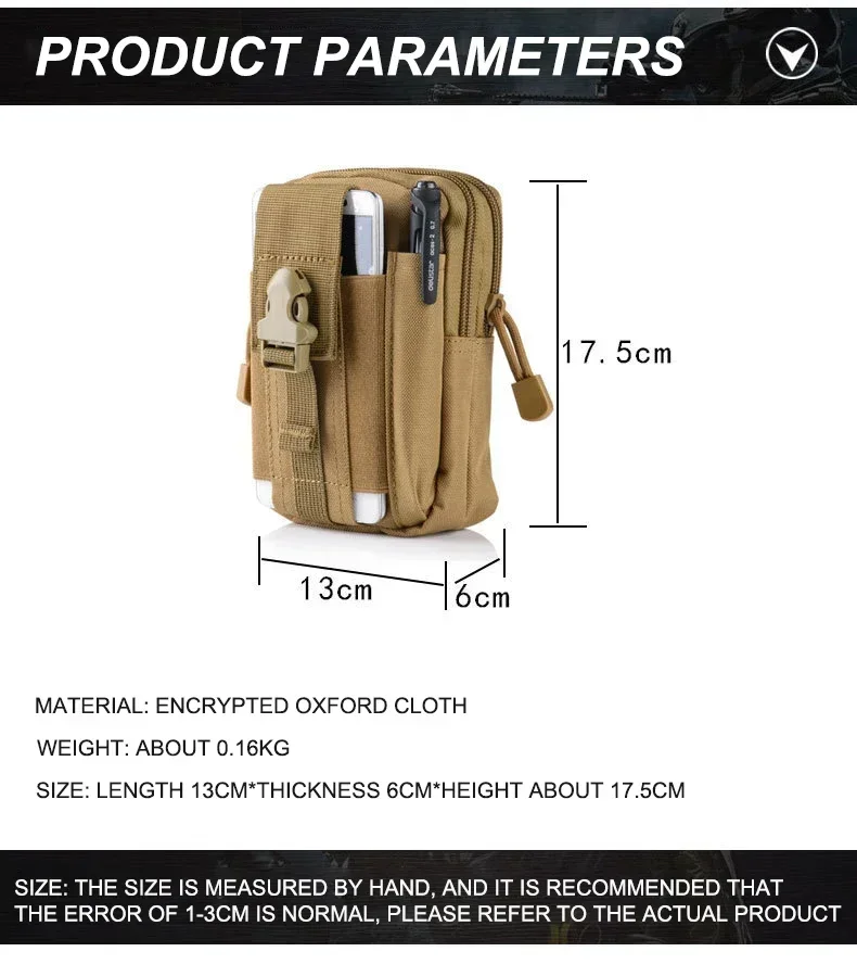 Tactical Waist Belt Bag Outdoor Bag Versatile Fanny Bag Hiking Legging Hanging Travel Mountain Waist Bag Pouch Camping Equipment