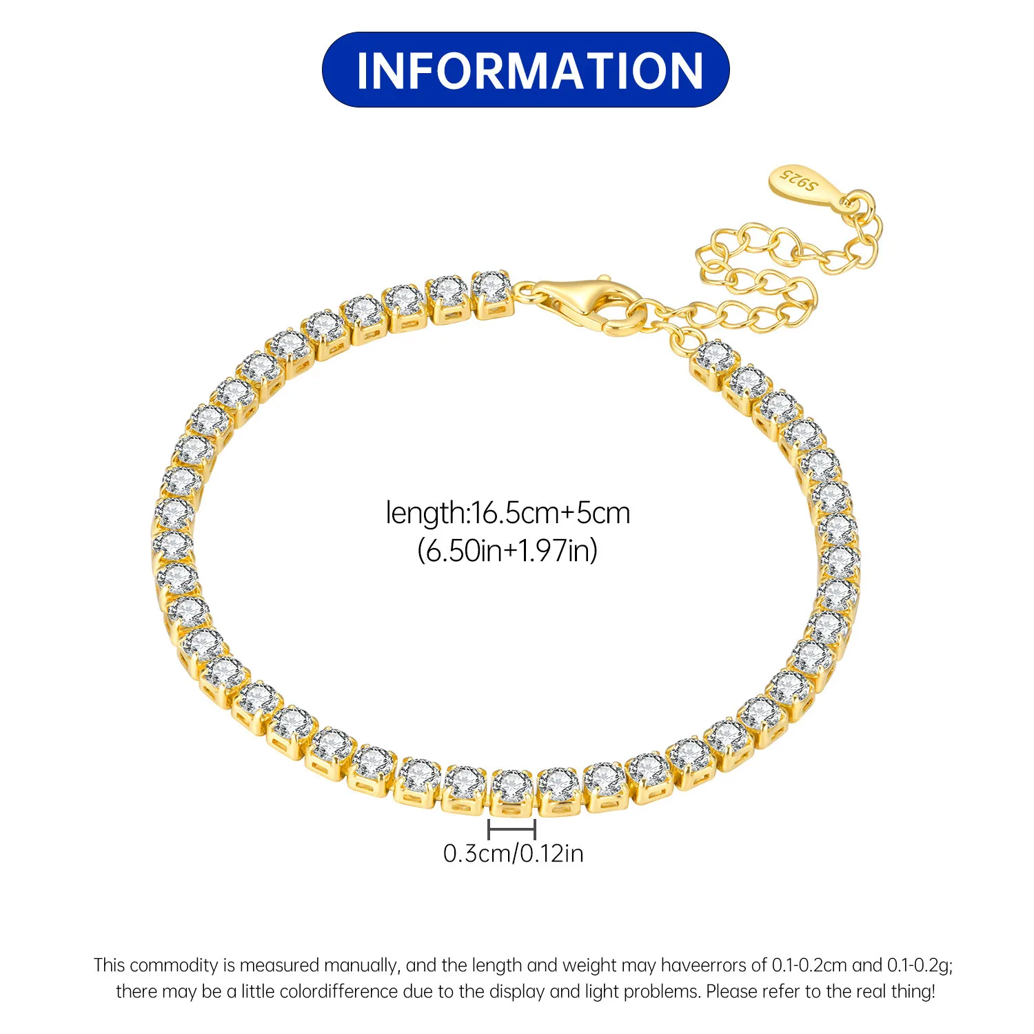 New 925 Sterling Silver Exquisite Golden Starry Bracelet Chain Link Women Bracelet Birthday Festival Jewelry Gifts