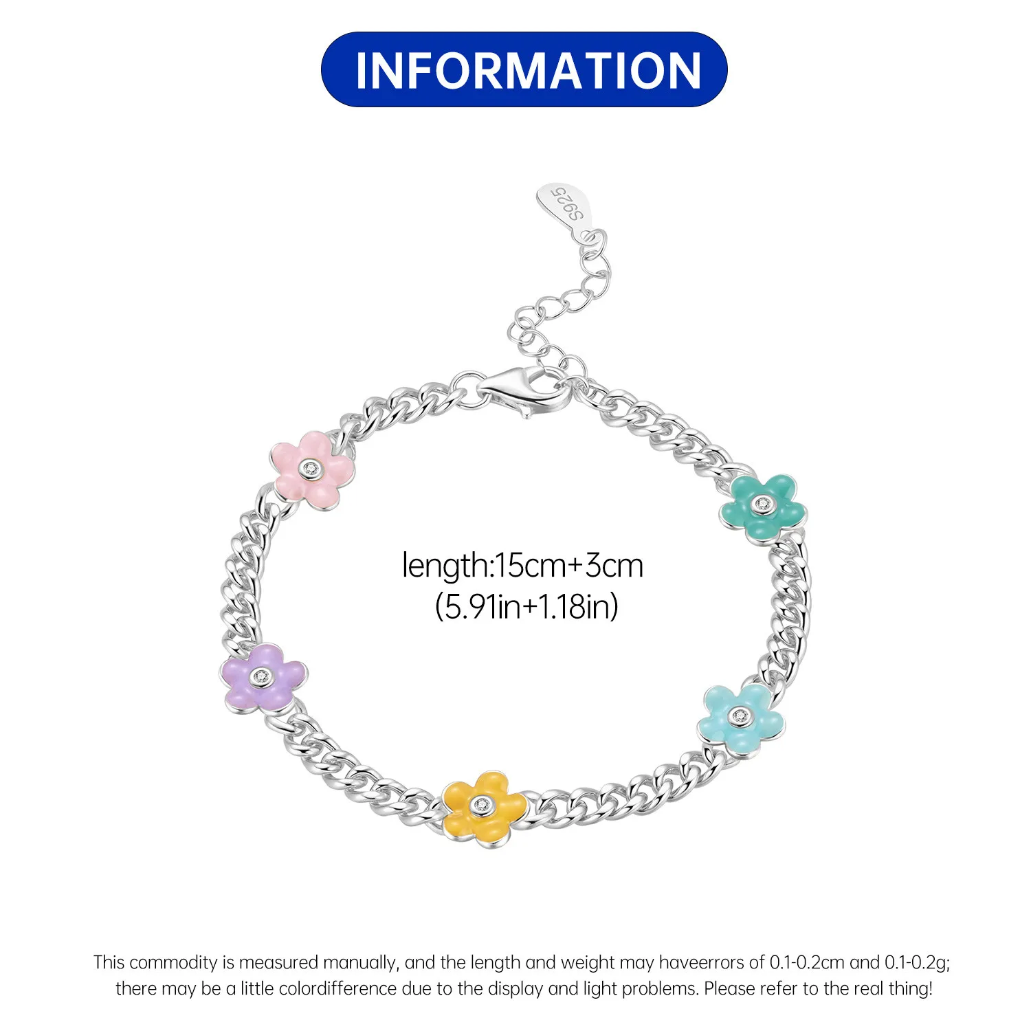 New 925 Sterling Silver Exquisite Golden Starry Bracelet Chain Link Women Bracelet Birthday Festival Jewelry Gifts