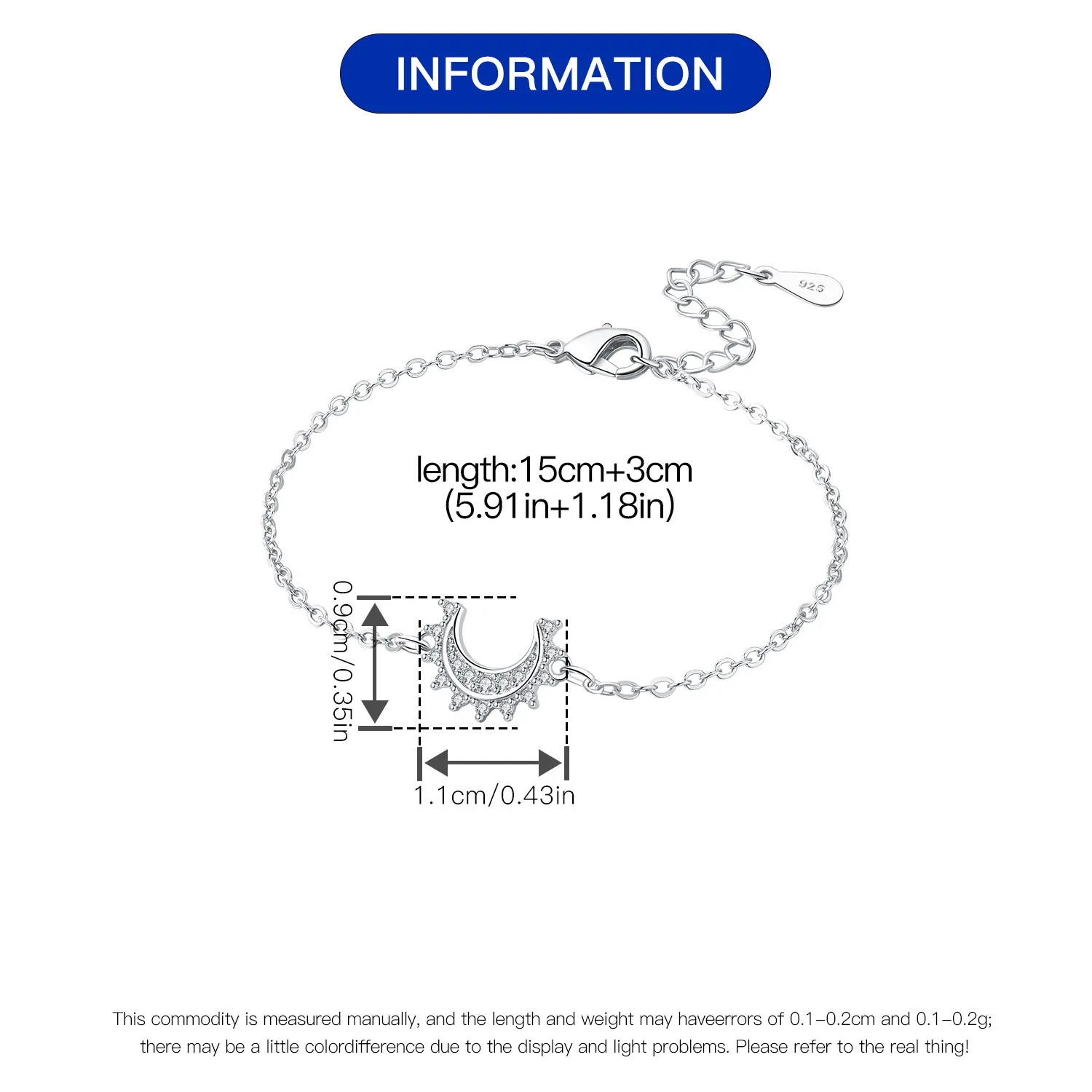 New 925 Sterling Silver Exquisite Golden Starry Bracelet Chain Link Women Bracelet Birthday Festival Jewelry Gifts