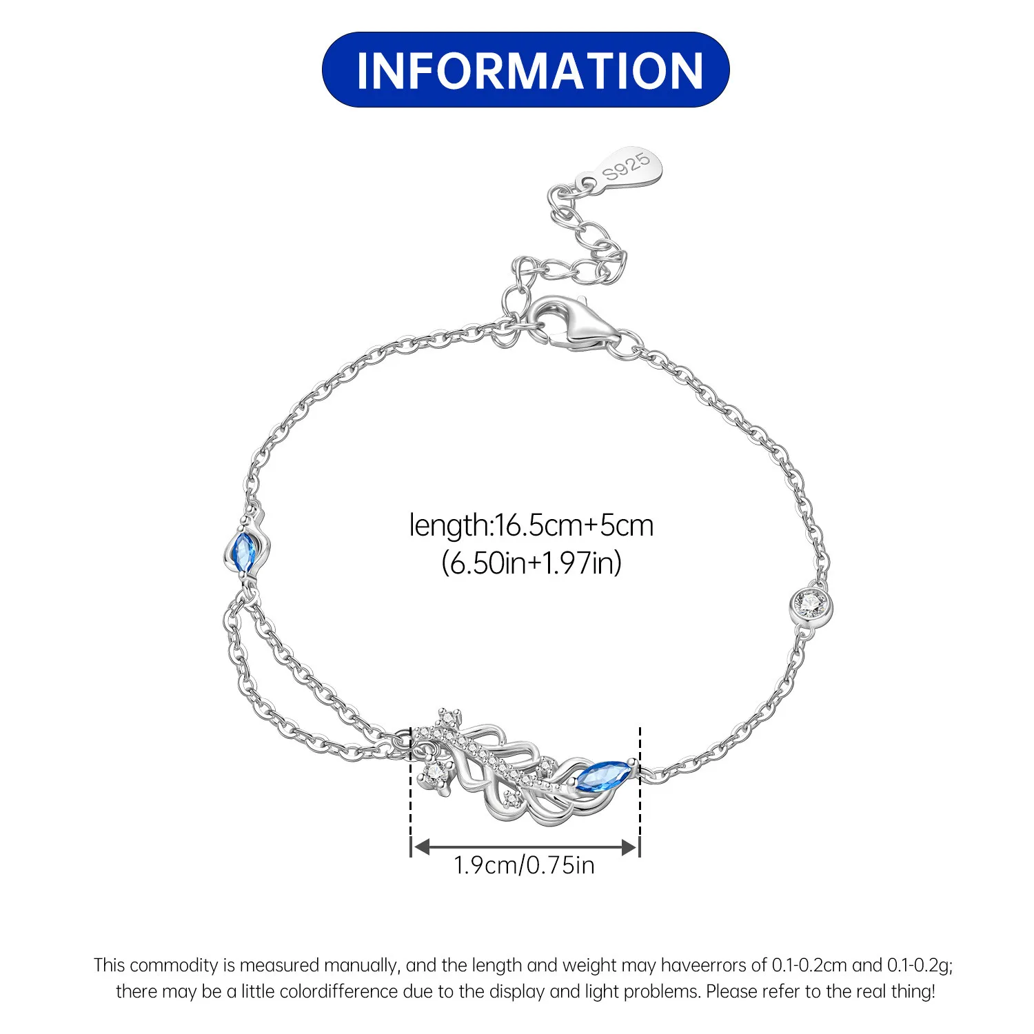 New 925 Sterling Silver Exquisite Golden Starry Bracelet Chain Link Women Bracelet Birthday Festival Jewelry Gifts