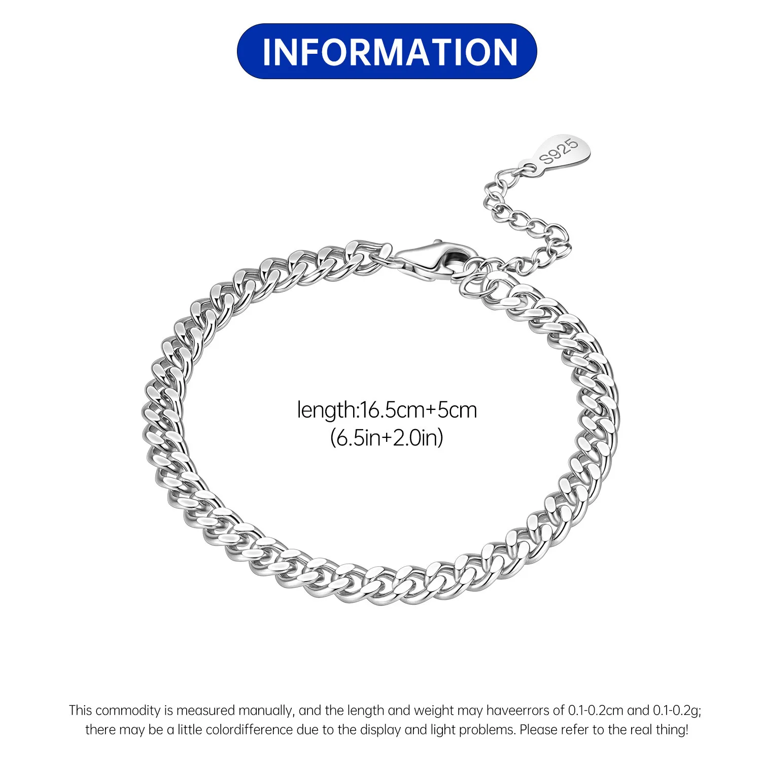 New 925 Sterling Silver Exquisite Golden Starry Bracelet Chain Link Women Bracelet Birthday Festival Jewelry Gifts