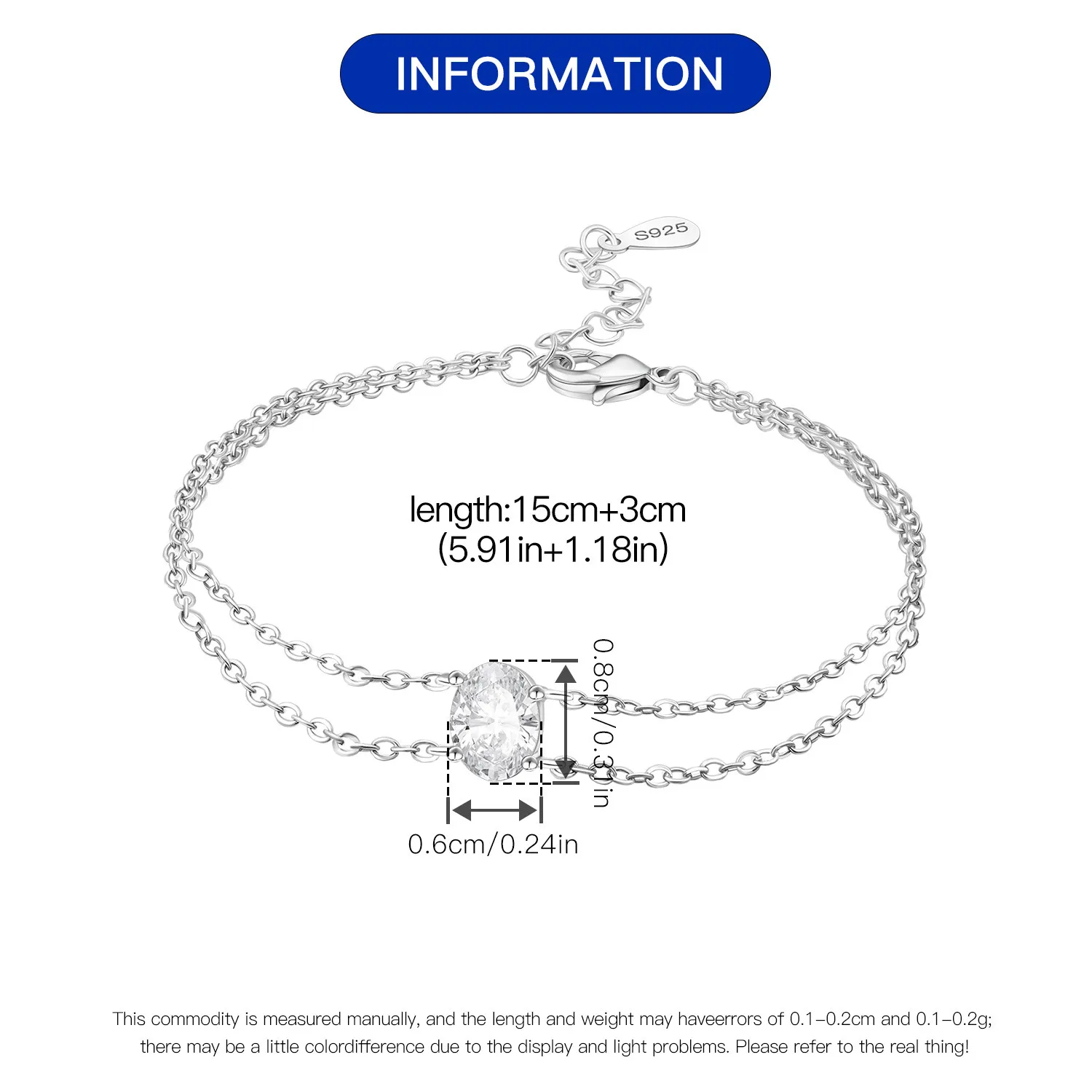 New 925 Sterling Silver Exquisite Golden Starry Bracelet Chain Link Women Bracelet Birthday Festival Jewelry Gifts