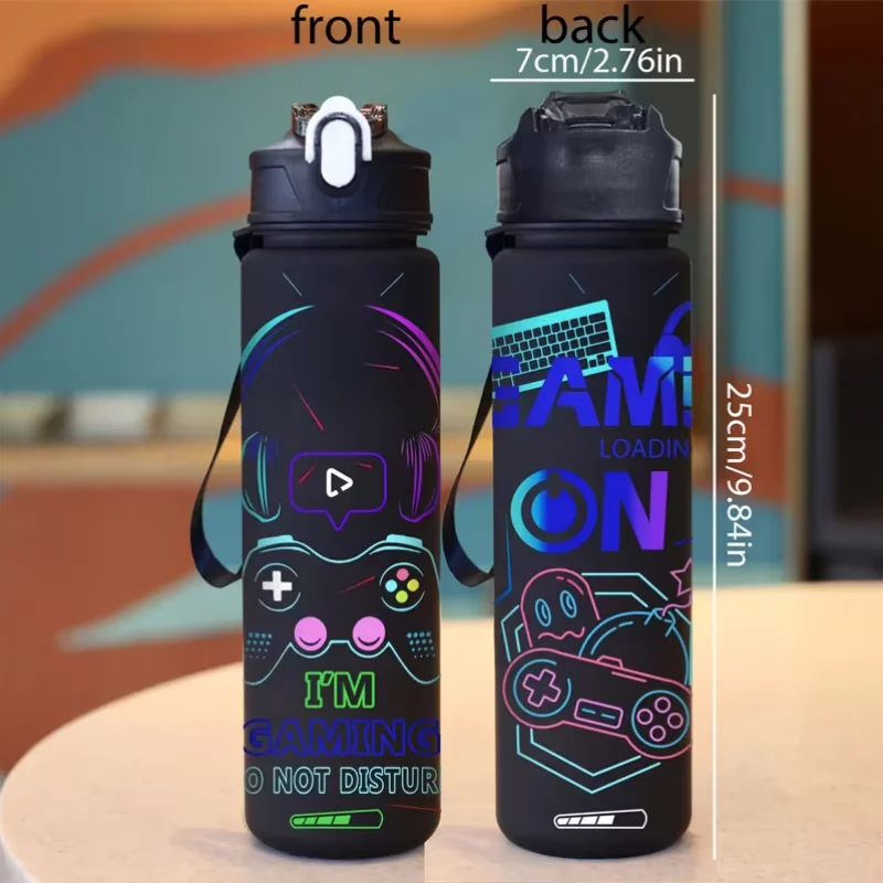 3D Printed Stereoscopic Personalized Game Pattern Water Bottle Large Capacity Portable Water Bottle UV Printed Water Bottle