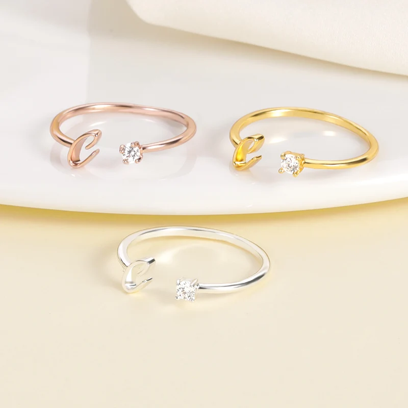 A-Z Alphabet Anillos Mujer Initial Jewelry Stainless Steel Rings For Women Anel Masculino Envio Gratis Todo Couple Rings New In