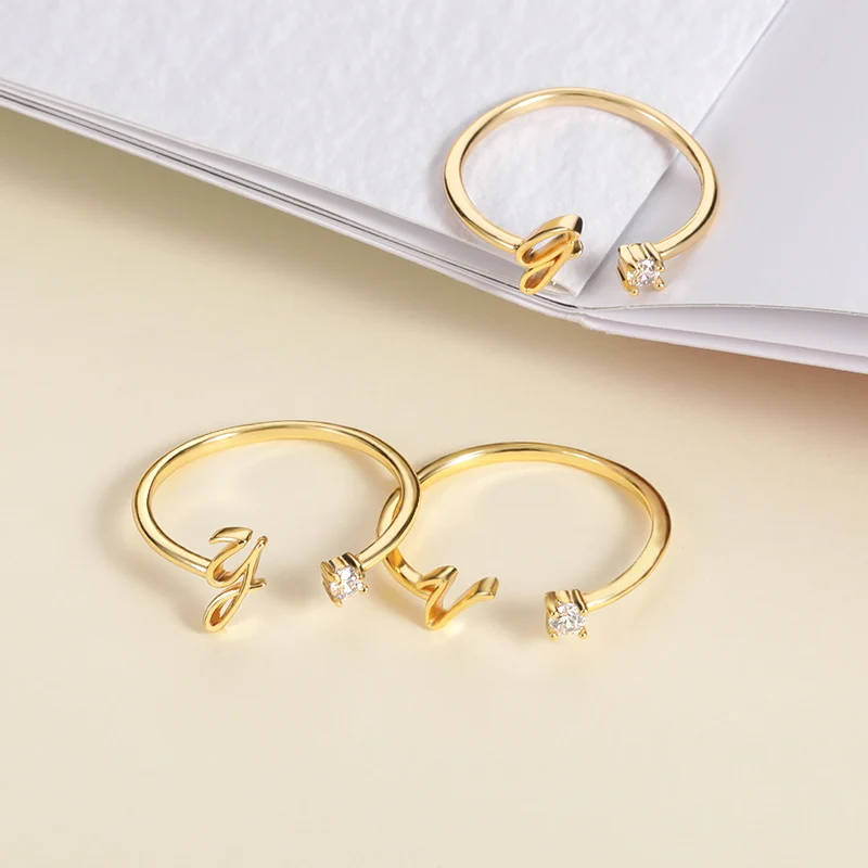 A-Z Alphabet Anillos Mujer Initial Jewelry Stainless Steel Rings For Women Anel Masculino Envio Gratis Todo Couple Rings New In