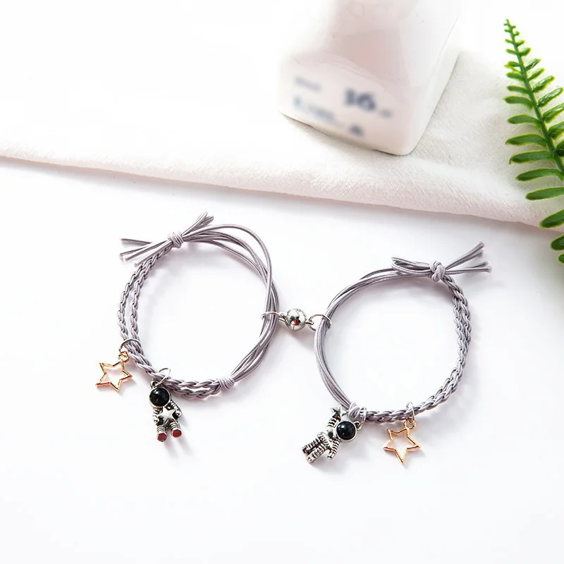 Magnet Couple Bracelets for Woman Men Romantic Heart Matching Lovers Natural Stone Beads Yoga Bracelet Valentine Gift Jewelry