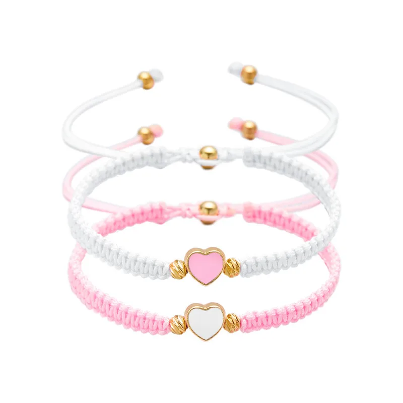 Set of 2 Colorful Heart Beaded Matching Bracelets for Couples Friendships Trendy Couple Bracelets Anniversary Valentines Gifts